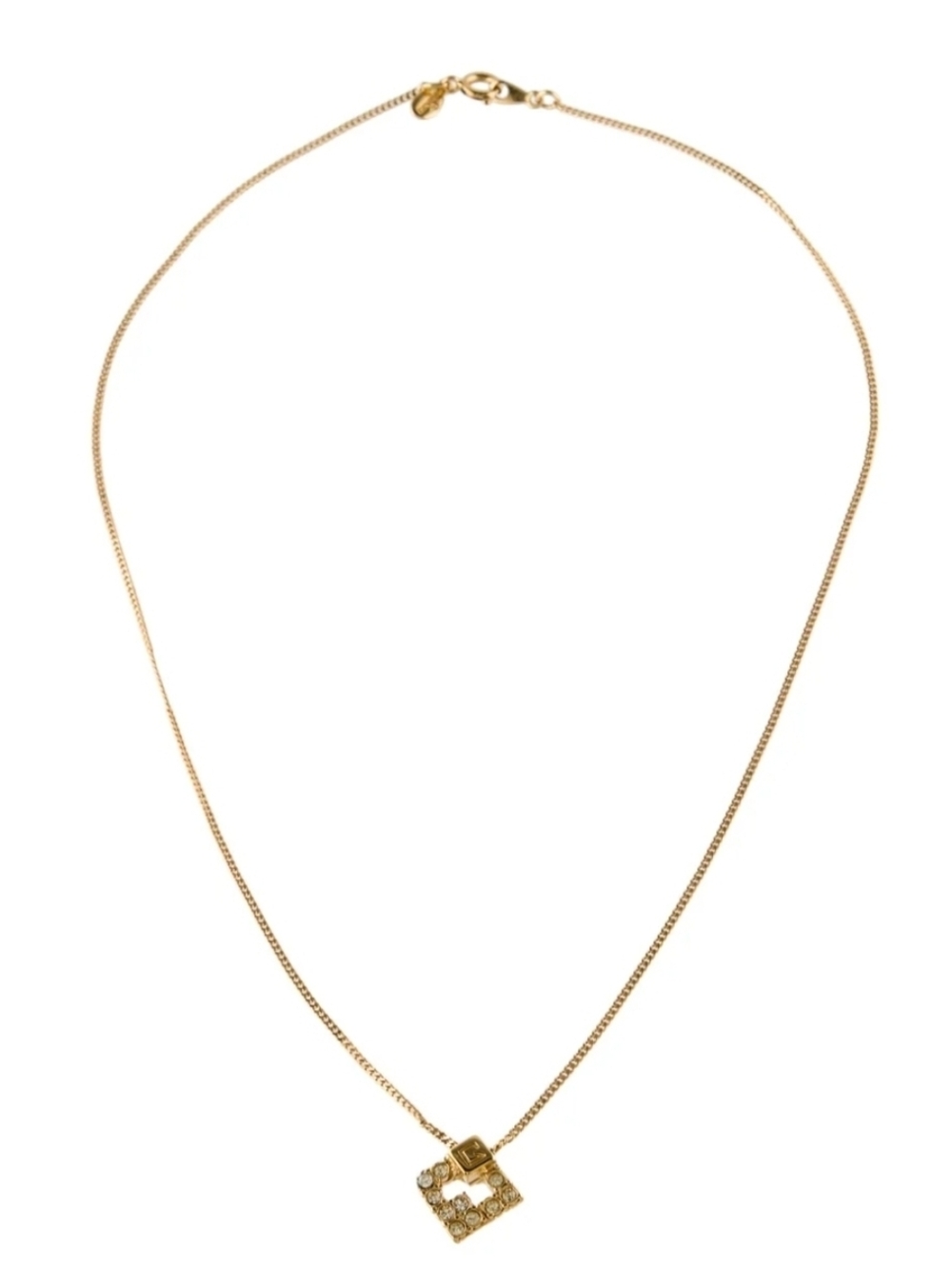 Givenchy  Vintage Crystal G Pendant Necklace